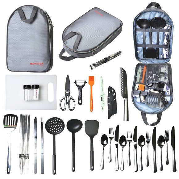Camping Cooking Utensils Set Camp Kitchen Equipment Portable Picnic Kit Bag - Picture 1 of 9
